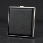 Leather Slim black leather cigarette case front view
