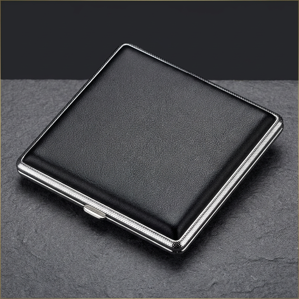 Leather Slim black leather texture and frame detail