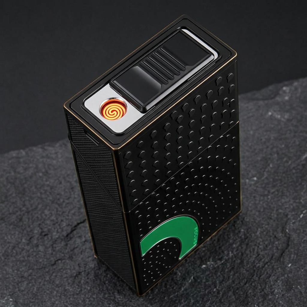 Volt Case sliding top and glowing electric coil detail
