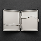 Leather Slim open two-panel interior with curved retaining clips