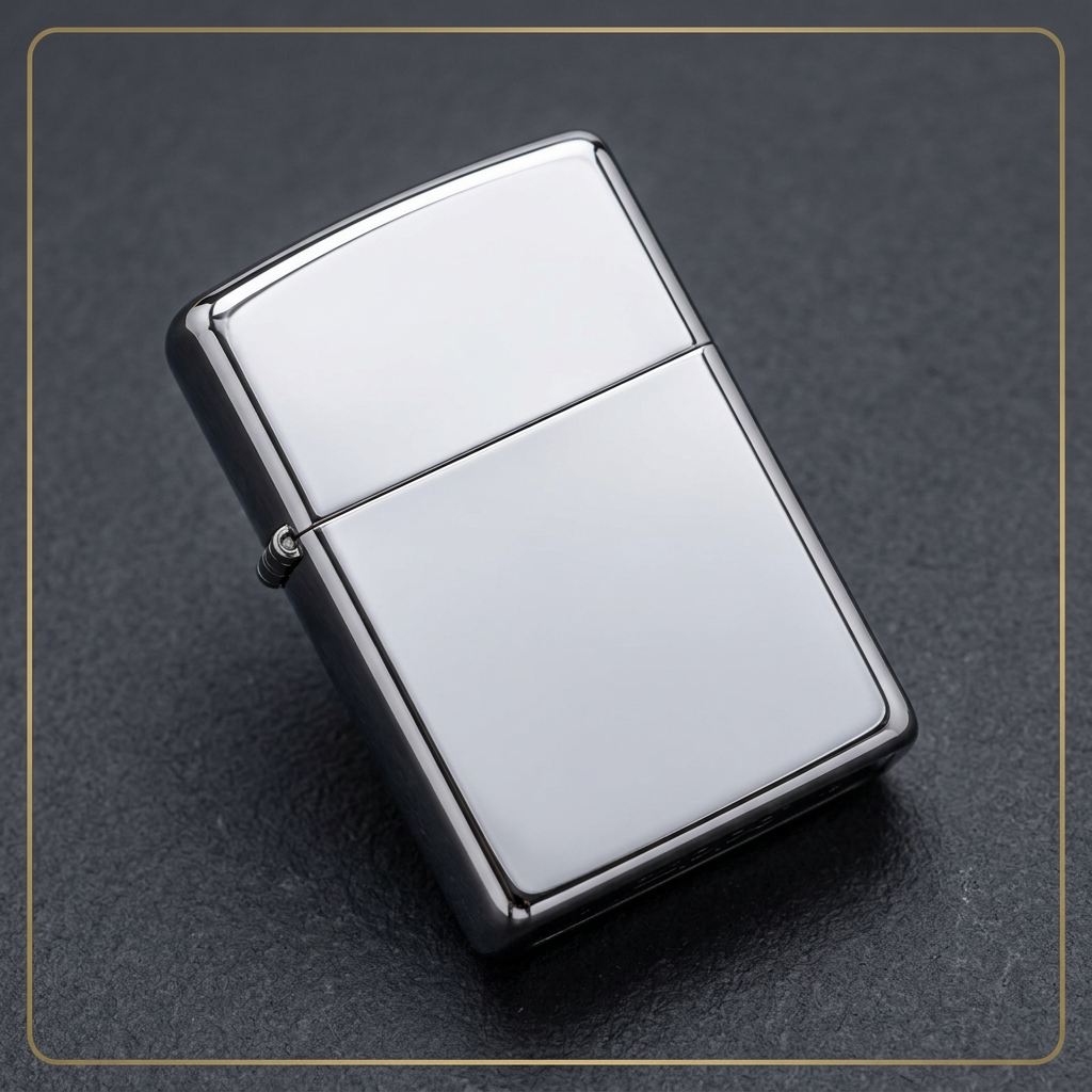 Mirror Flip closed lid and polished border detail