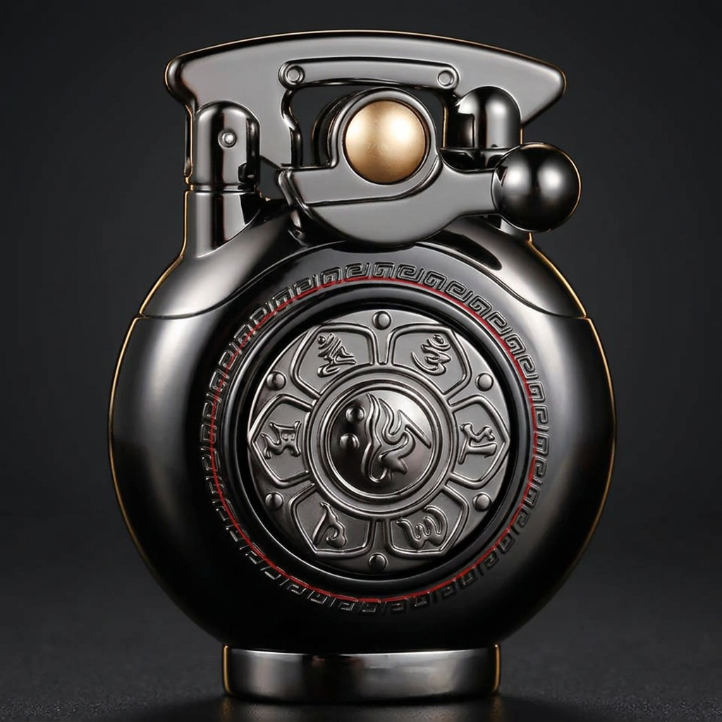 Orbit lighter engraved dial close-up
