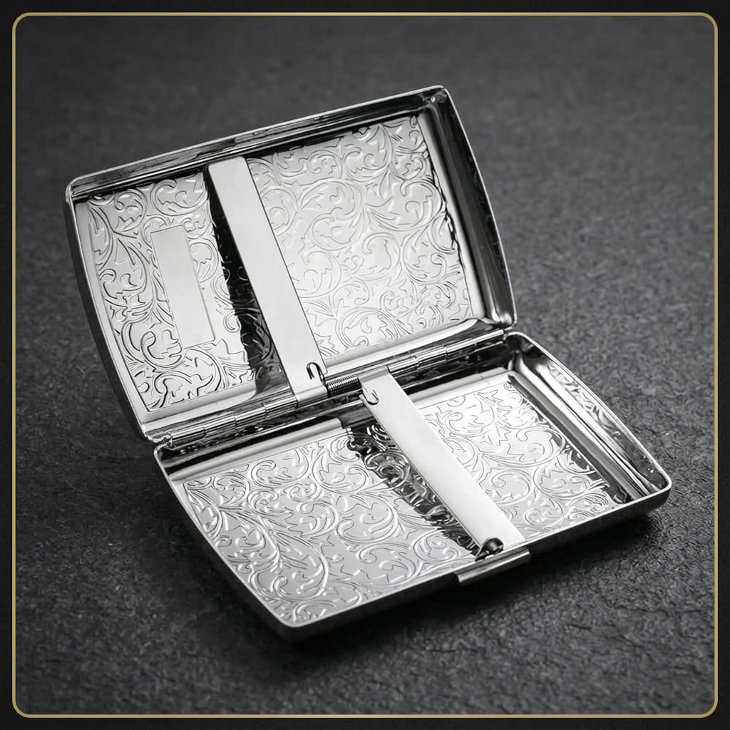 Flora Case open two-panel interior with retaining bands