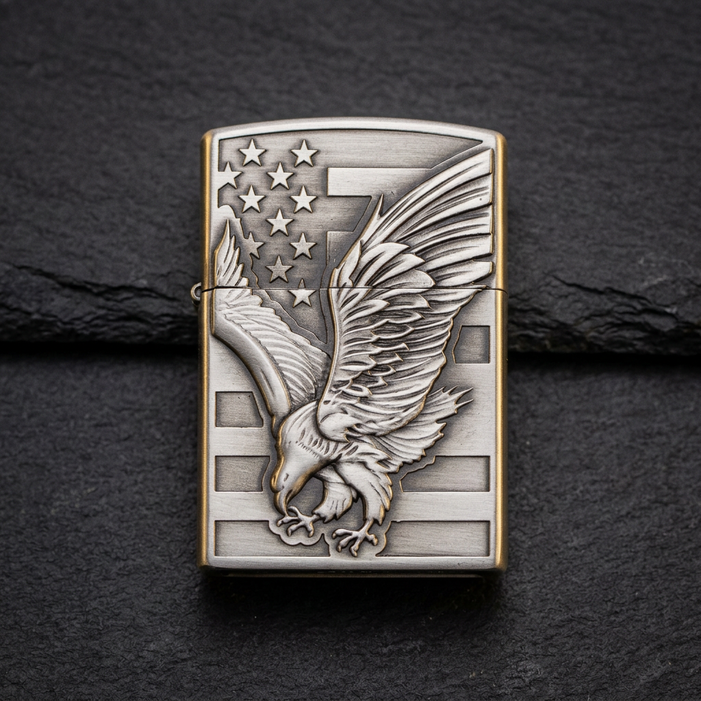 Soar lighter raised eagle and feather detail