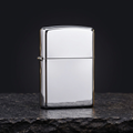 Mirror Flip polished silver-tone front view