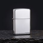 Mirror Flip polished silver-tone front view