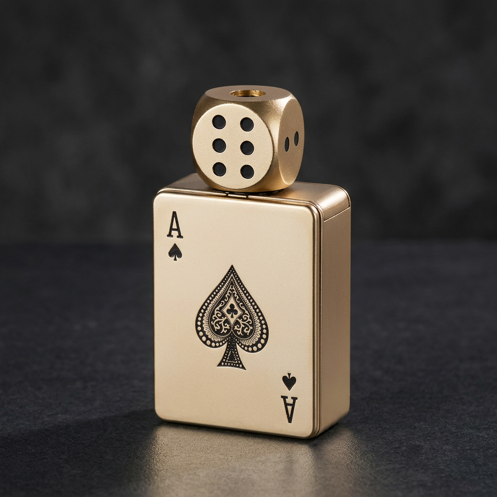 Ace Torch gold-tone side and dice-shaped top