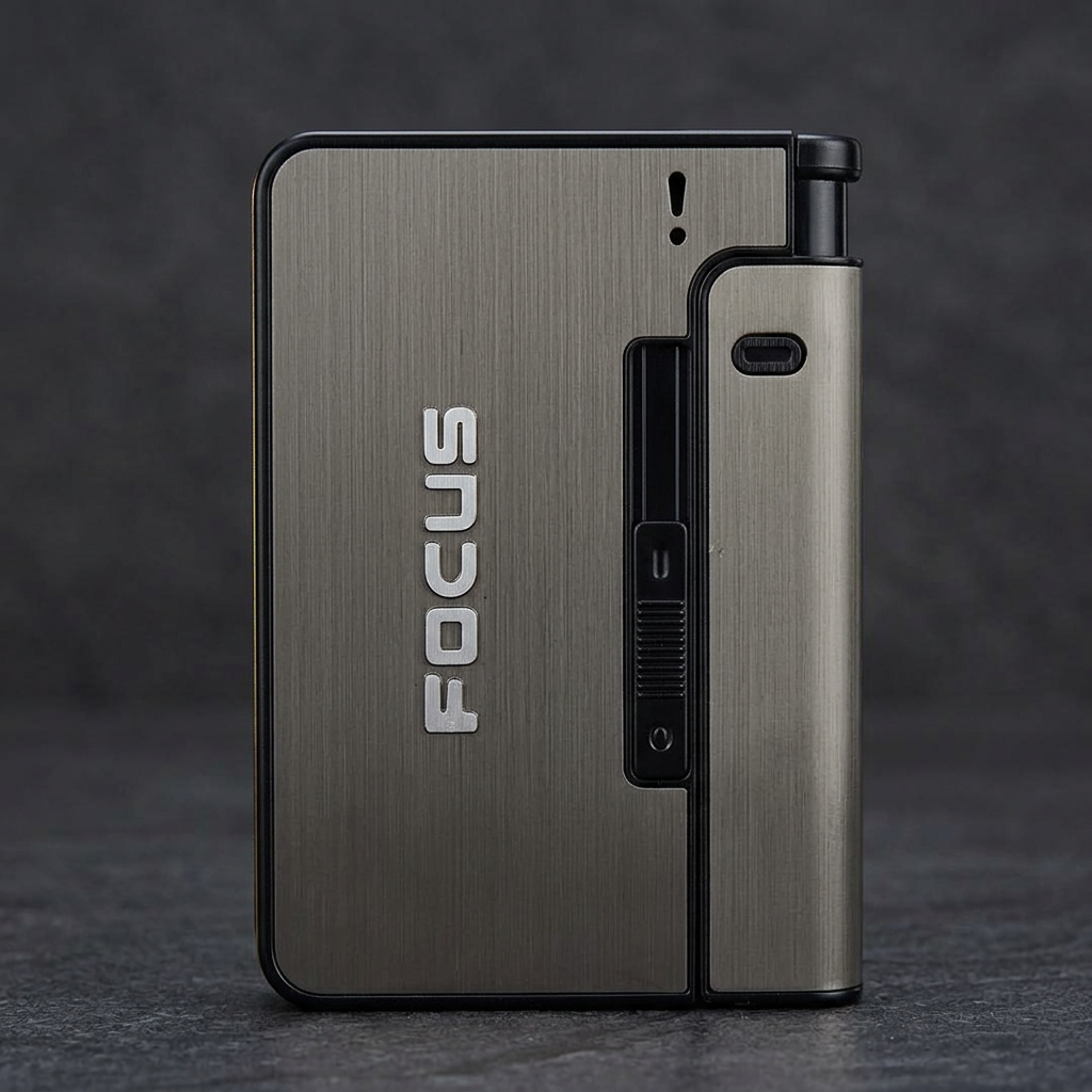 Focus Case brushed grey front view