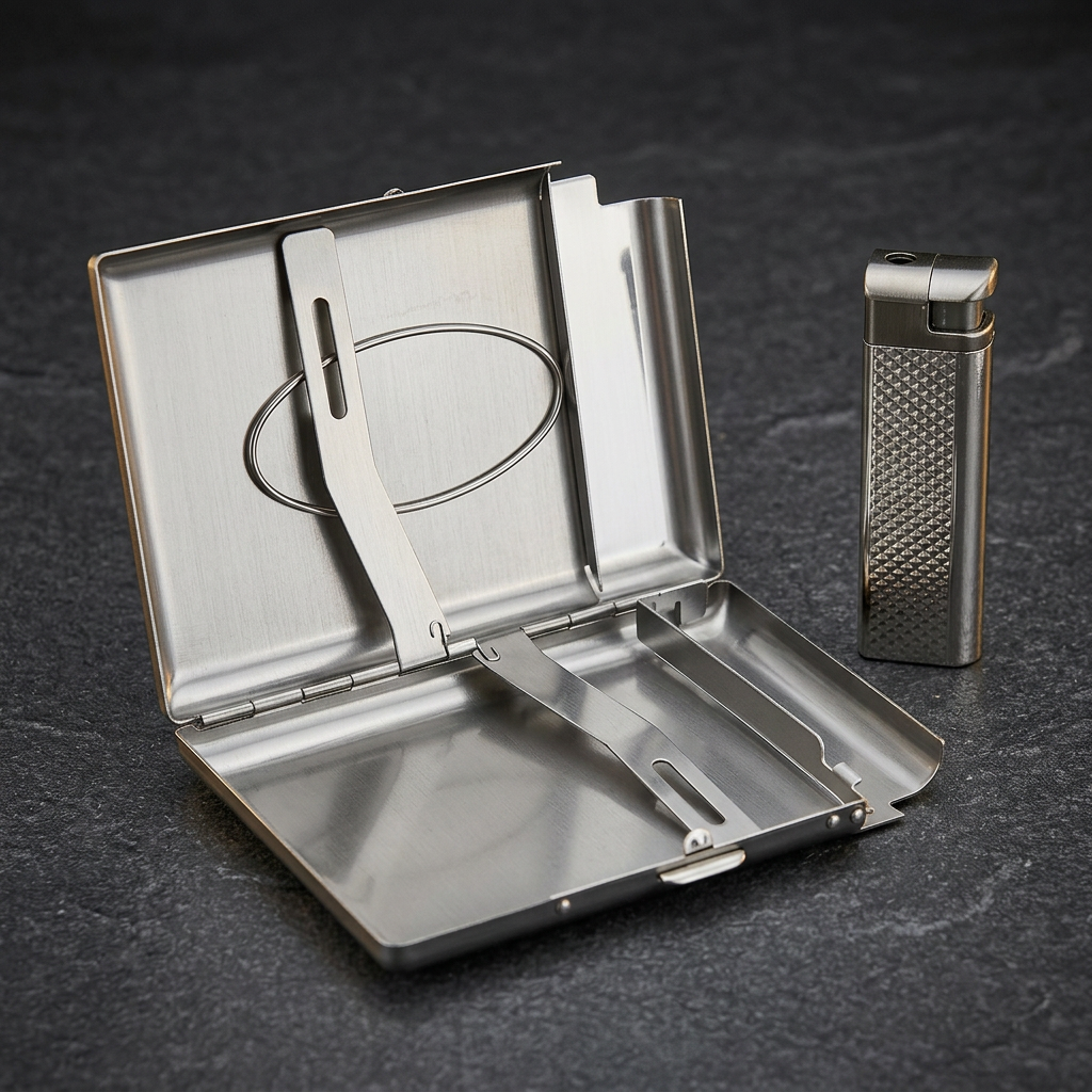 Duo Case open interior and separate removable lighter