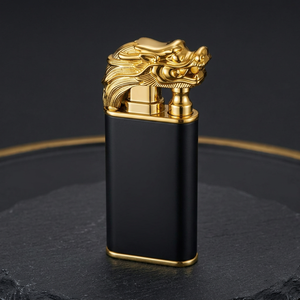 Draco Lighter sculpted dragon-head detail