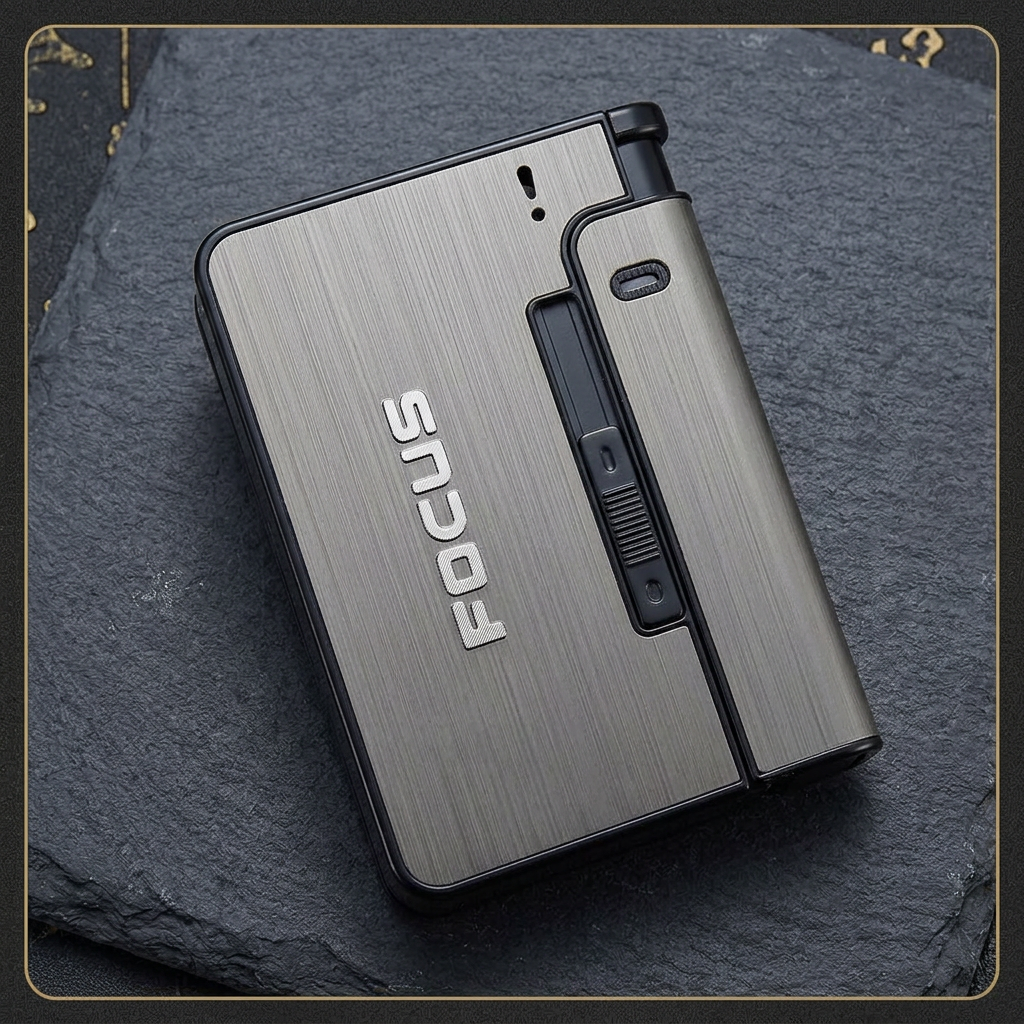 Focus Case brushed finish and dispensing slider detail