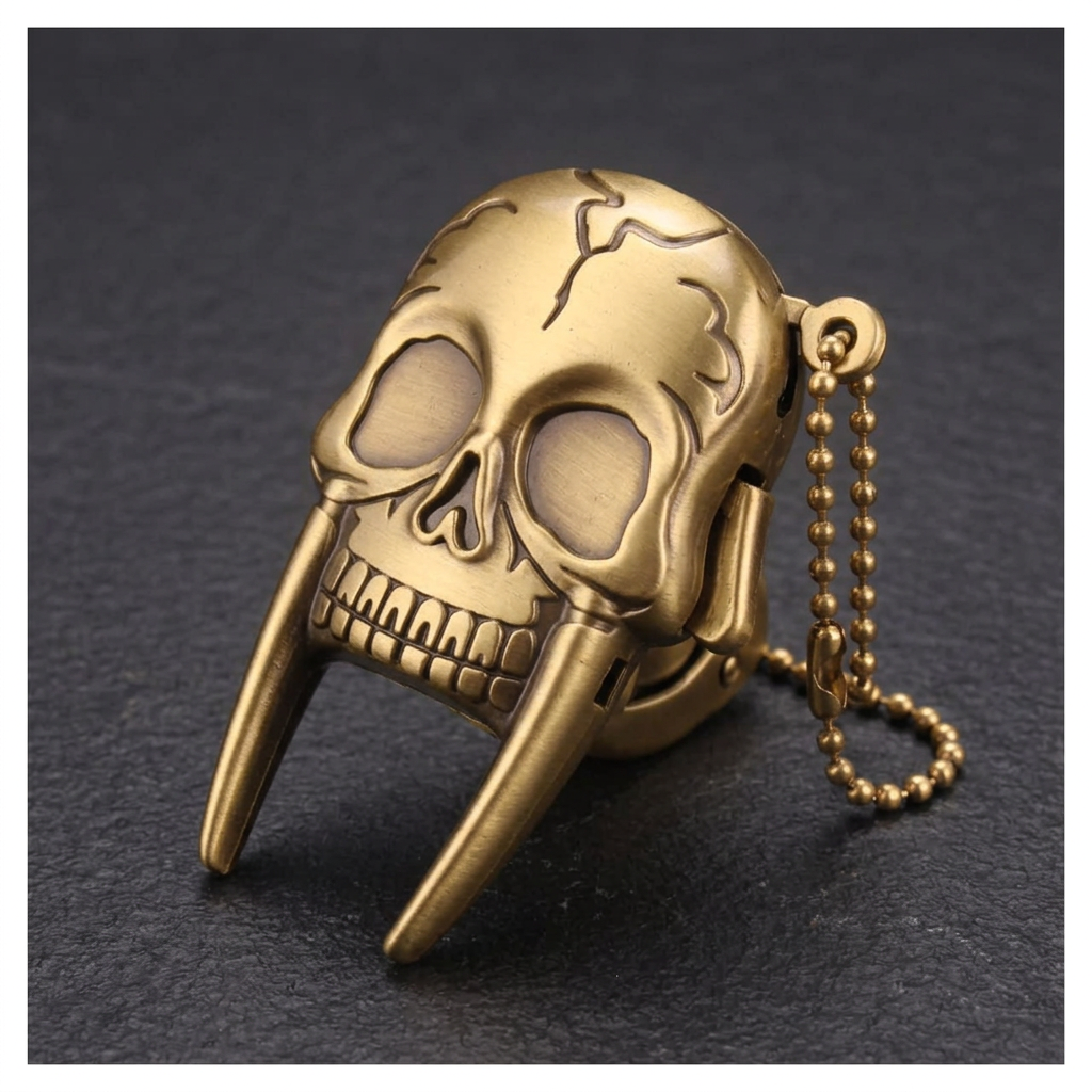 Fang skull lighter three-quarter side view