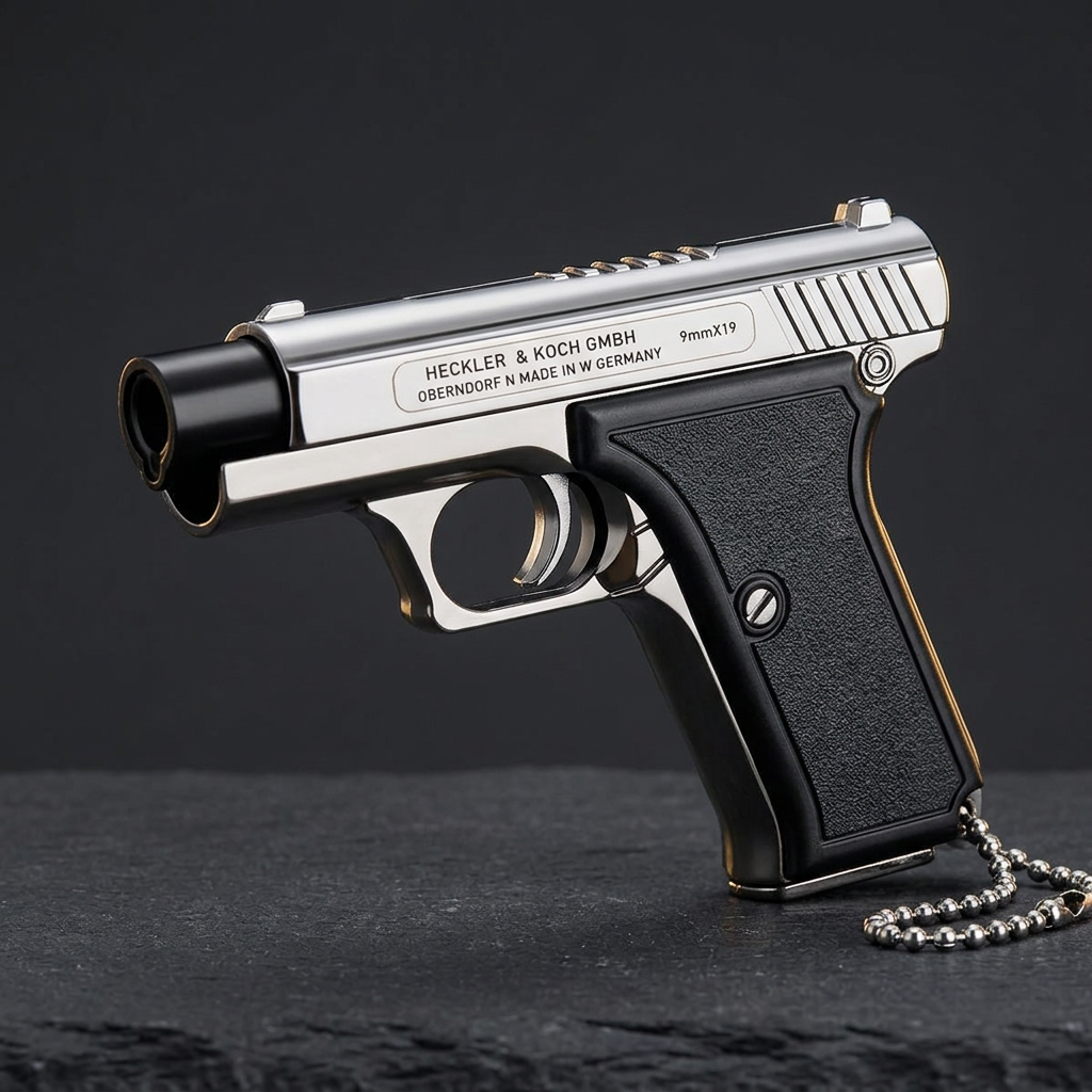 Pistol Torch angled side view on charcoal stone