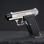 Pistol Torch angled side view on charcoal stone