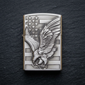 Soar silver-tone eagle lighter front view
