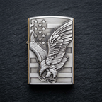 Soar silver-tone eagle lighter front view