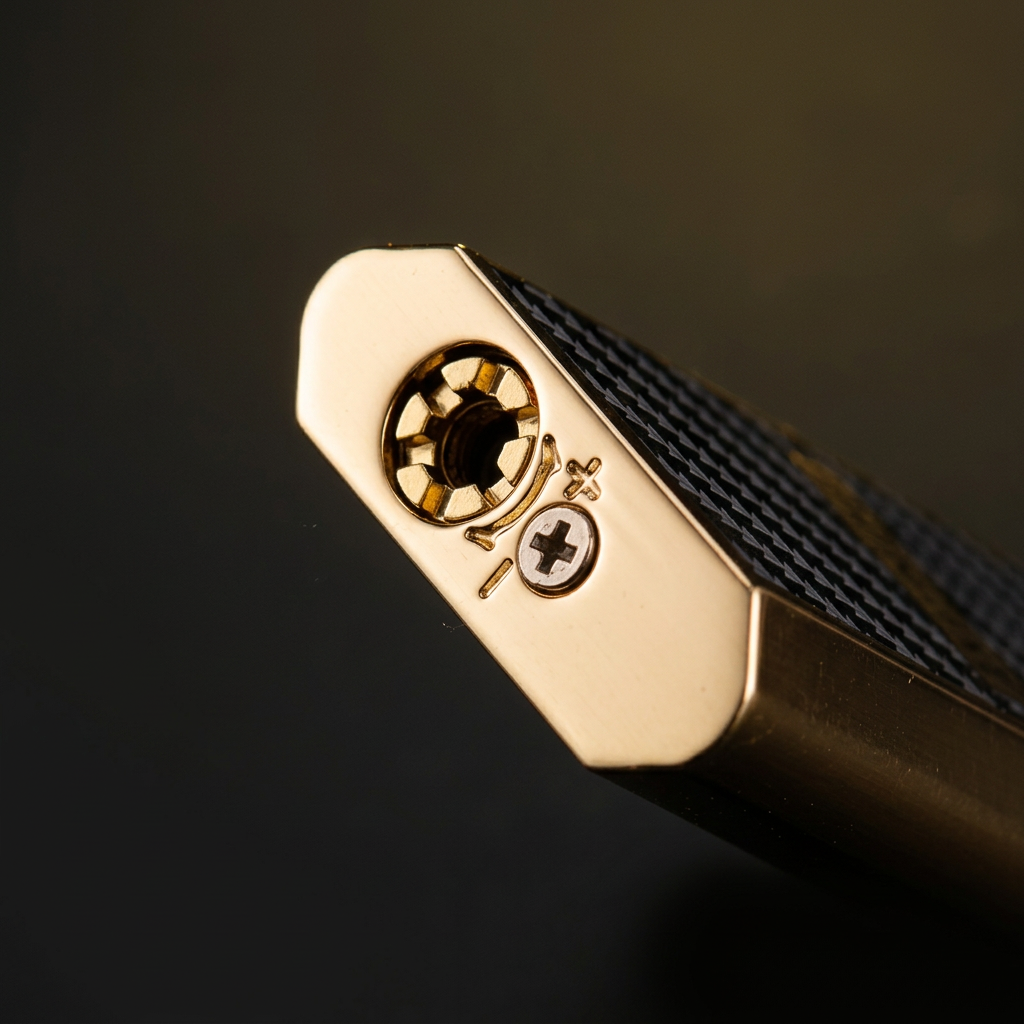 Regal lighter base refill port and flame adjustment detail