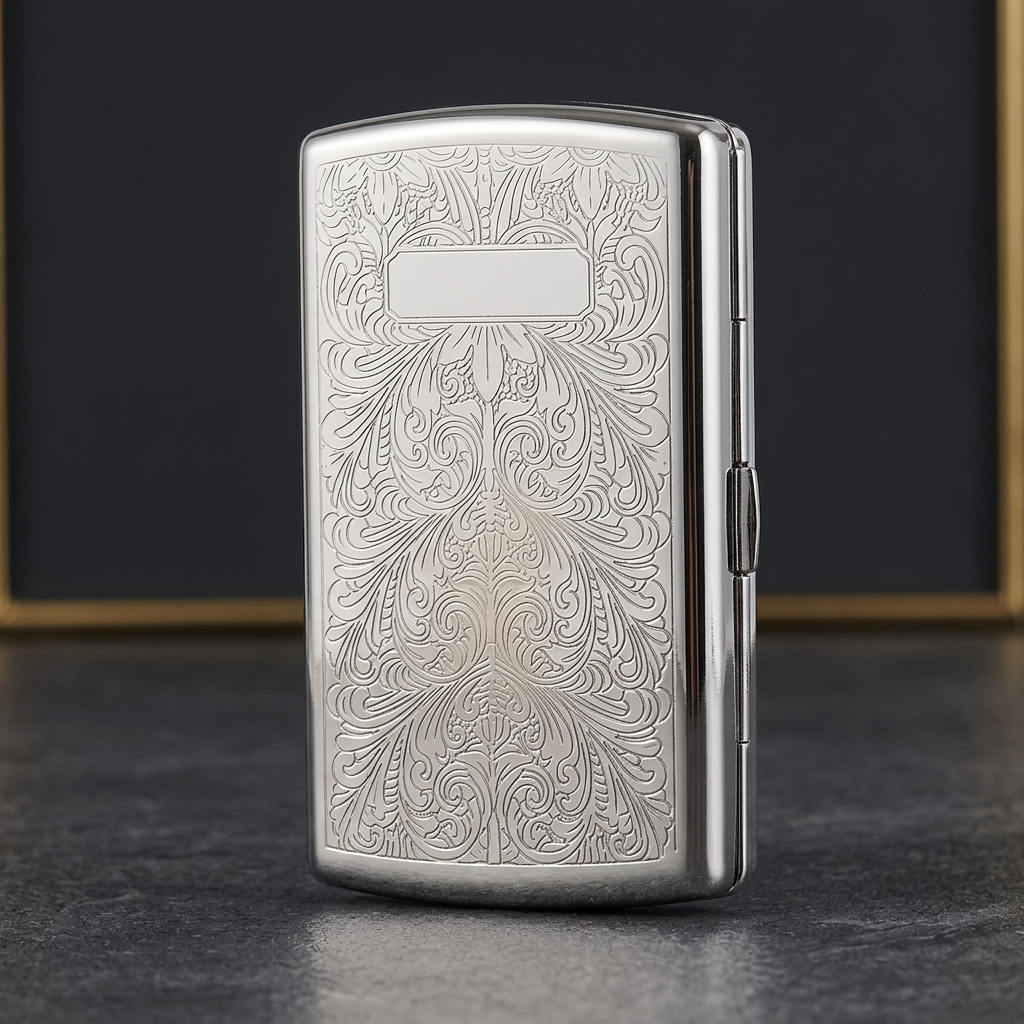 Flora Case side view with polished edge and hinge