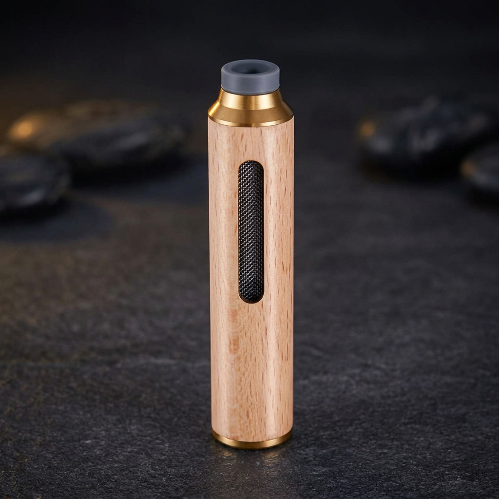 Ash Pod wood-look cigarette ash holder front view