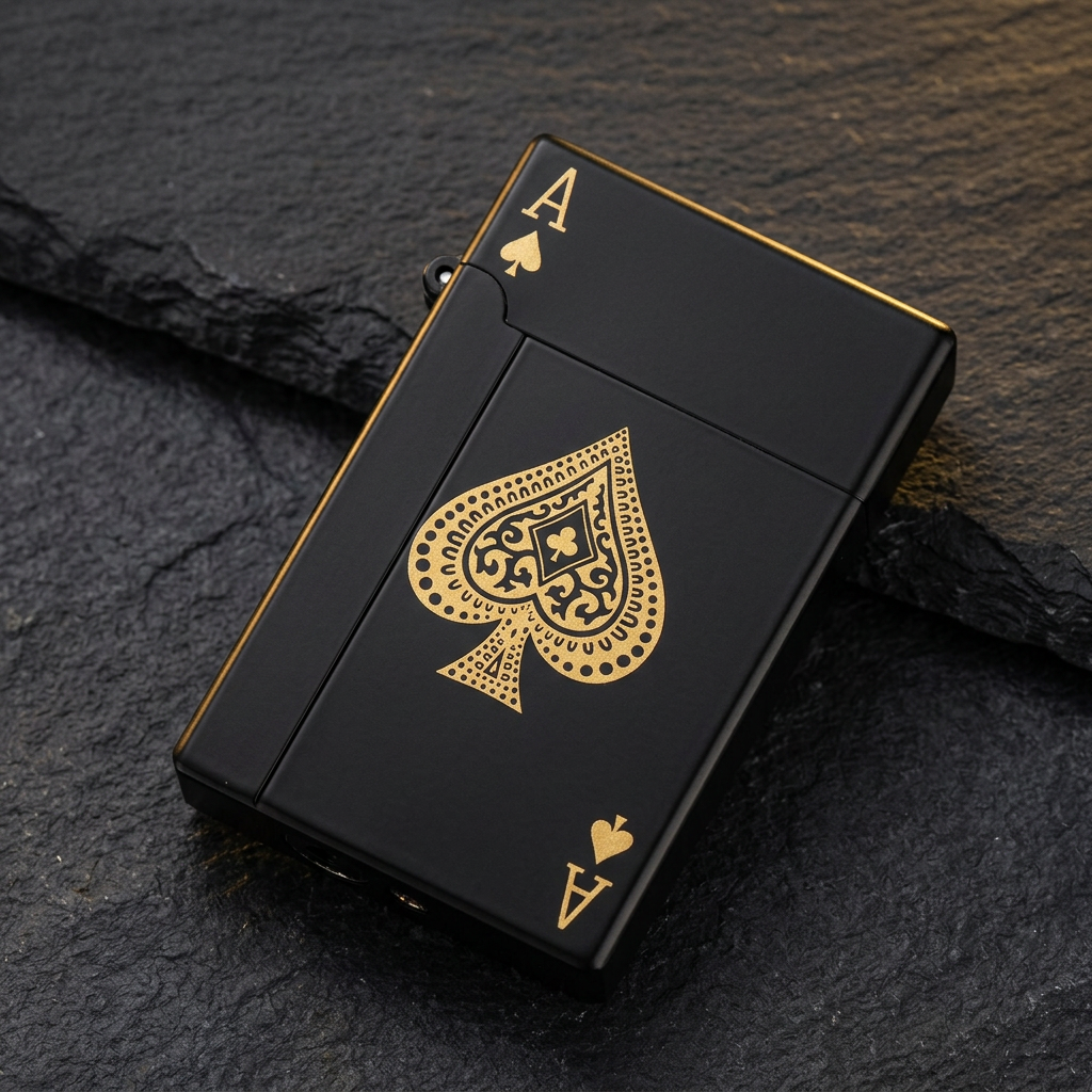 Noir Ace gold-tone spade artwork detail