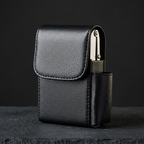 Black Leather Carry Case front view