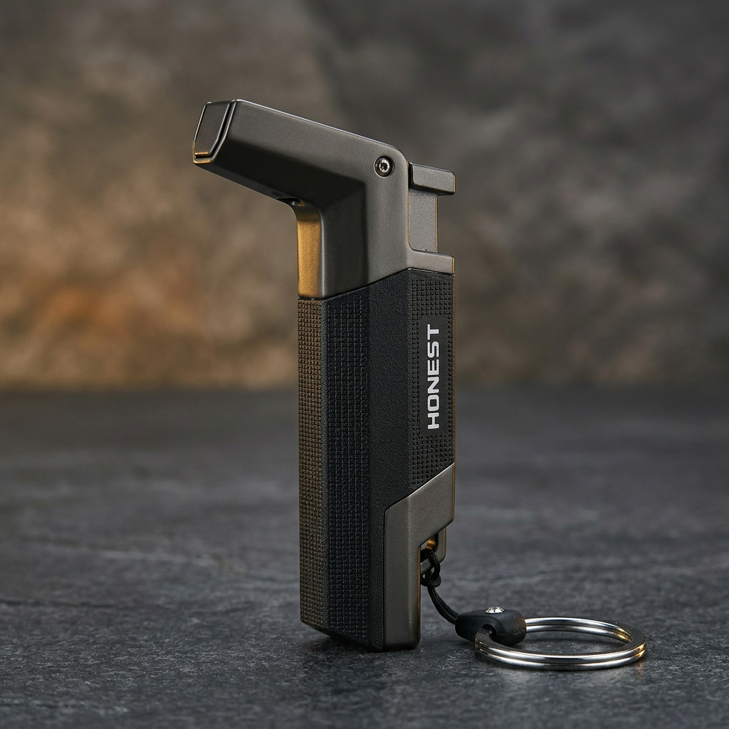 Apex Torch lighter side angle showing textured grip