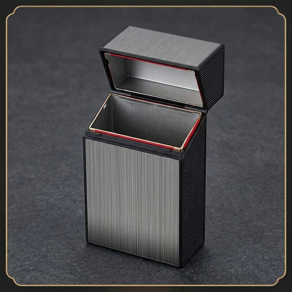 Coil Case open hinged storage compartment