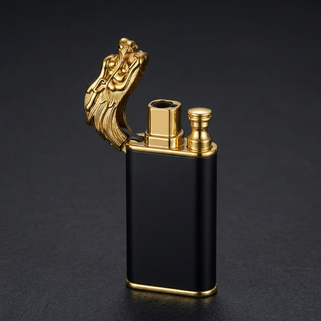 Draco Lighter open dragon-head cover unlit