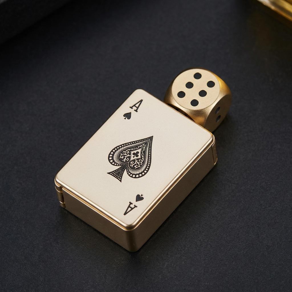 Ace Torch ornate spade artwork and dice detail
