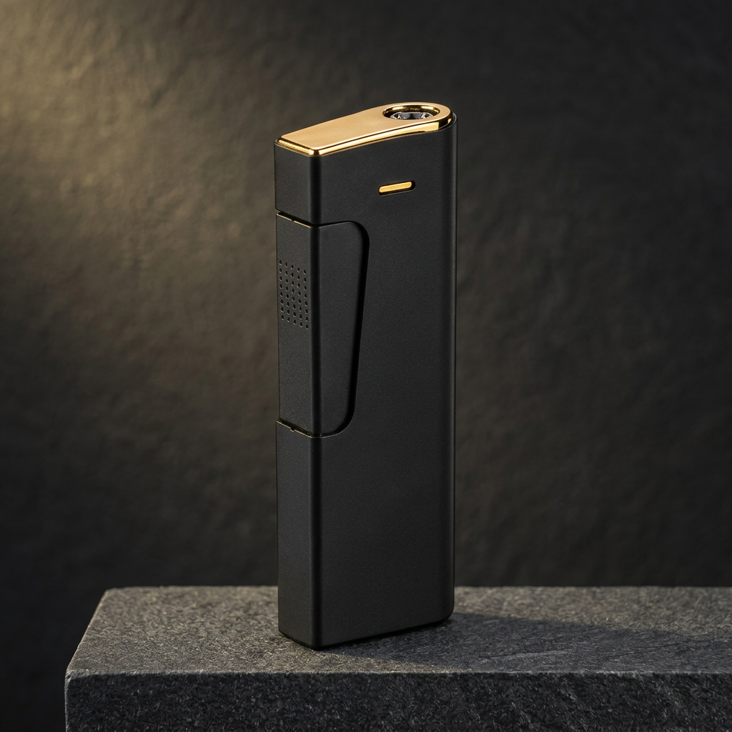 Onyx Torch black and gold-tone front view