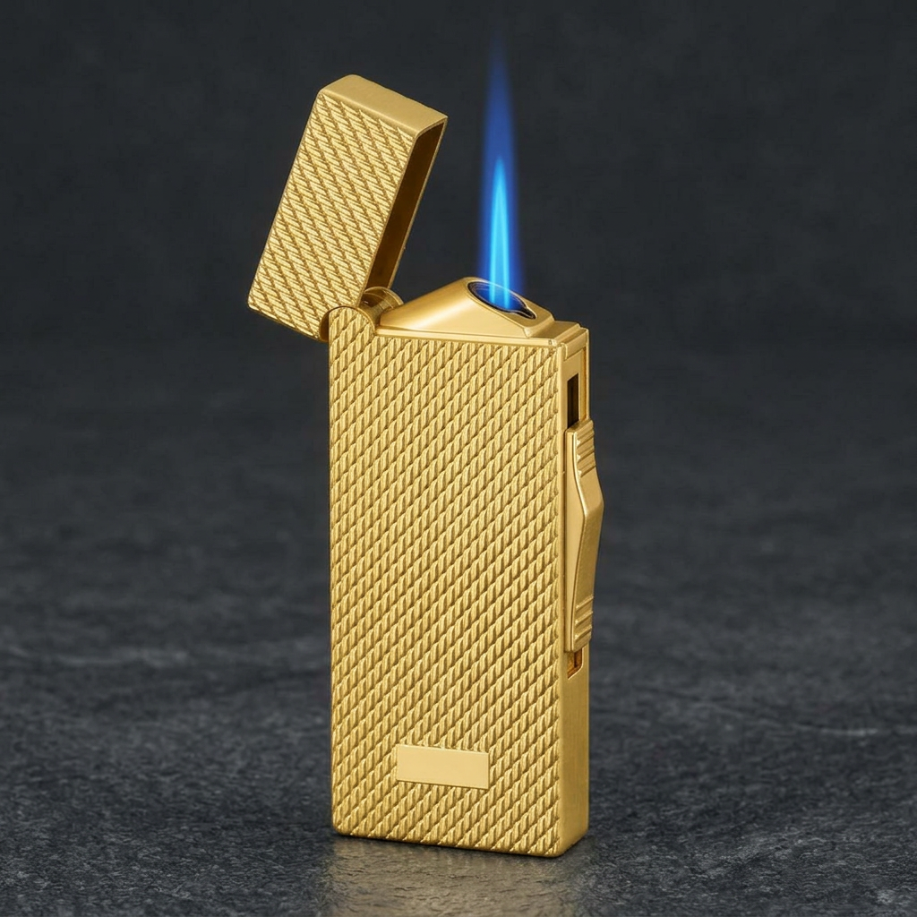 Aurum Torch open lid with blue flame