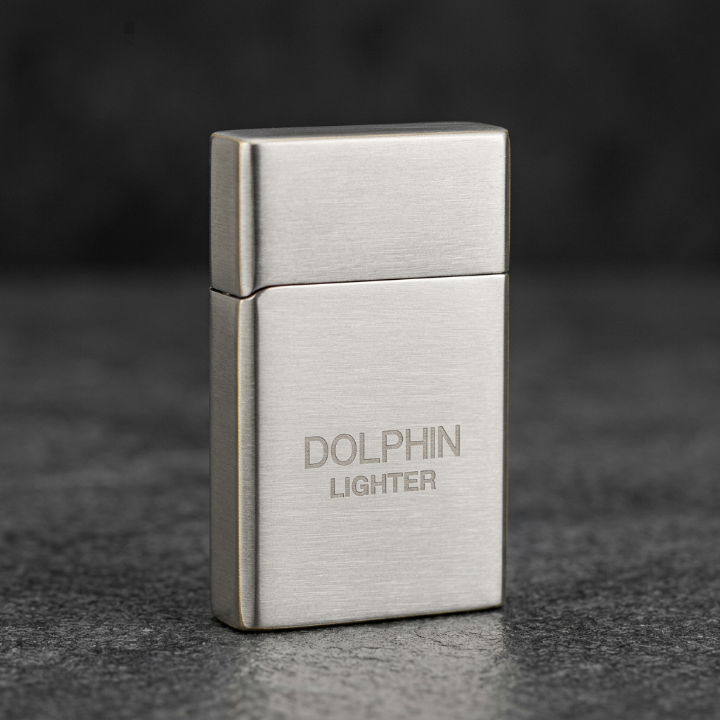 Mini Flip silver-tone compact lighter front view